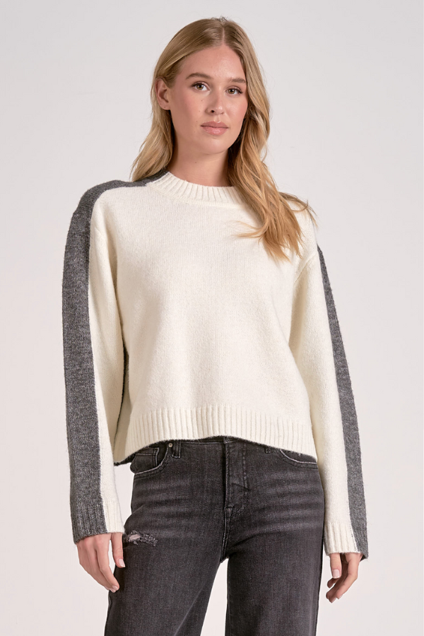 Colorblock Cropped Sweater
