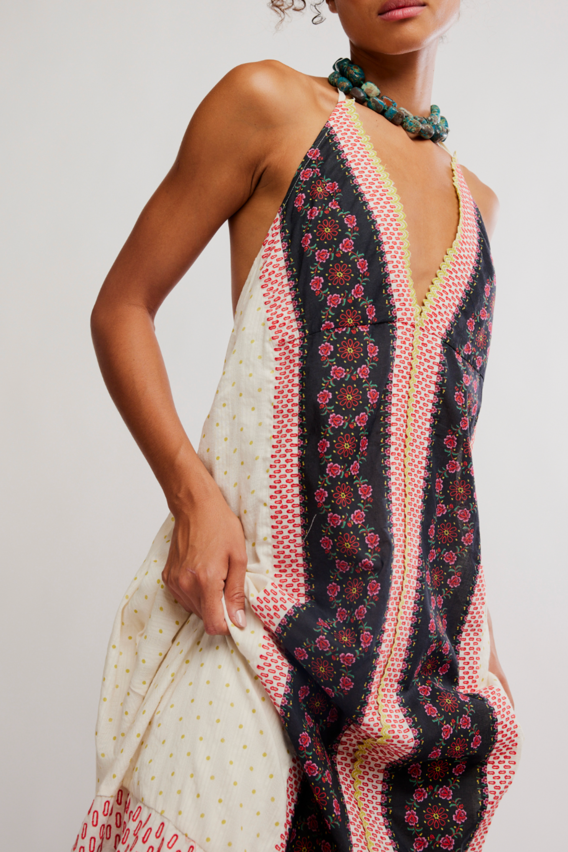 Free People Cubana Maxi Dress - Ivory Combo
