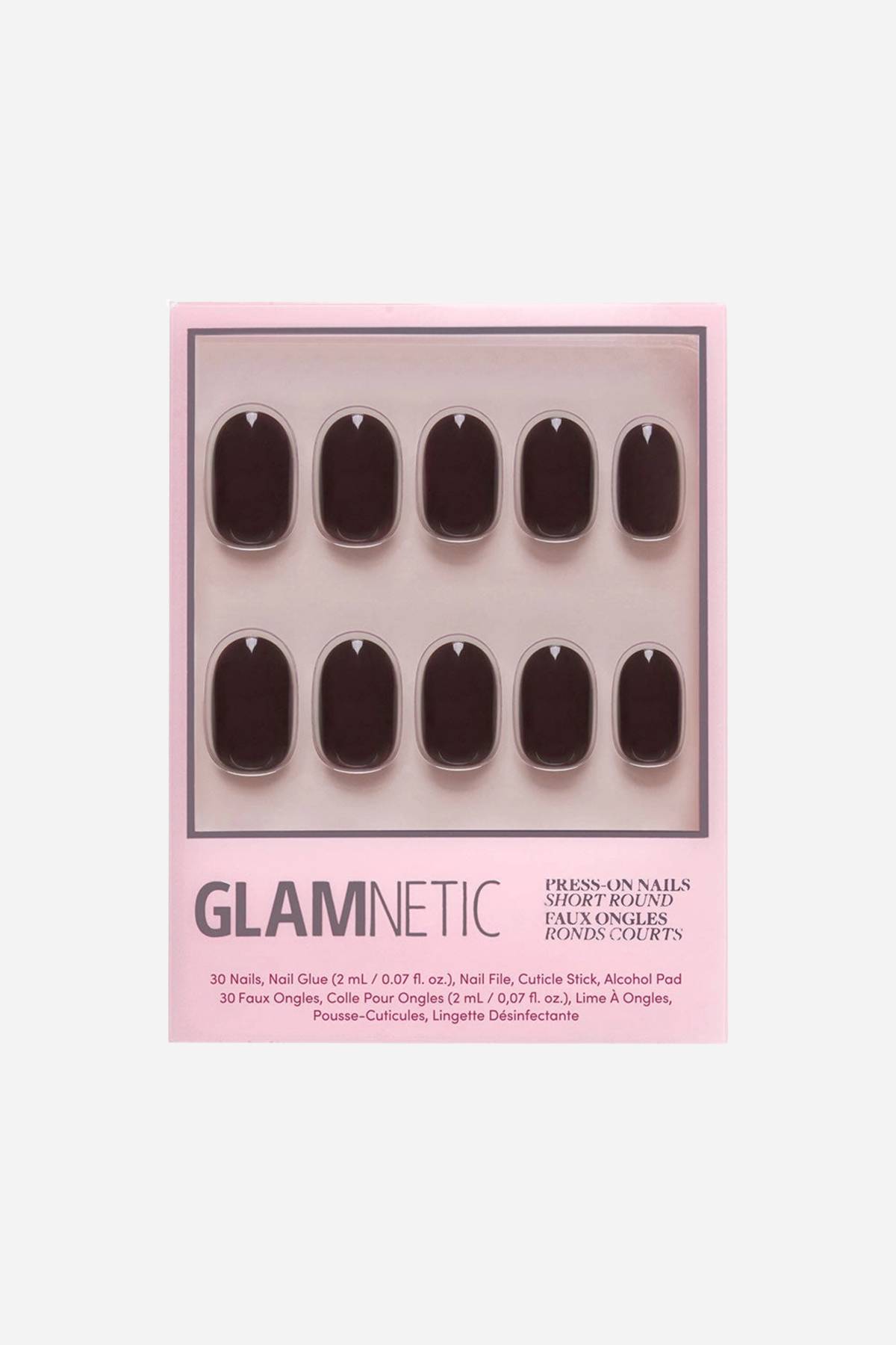 Glamnetic - Press-on Nails Short Round - Bark Brown