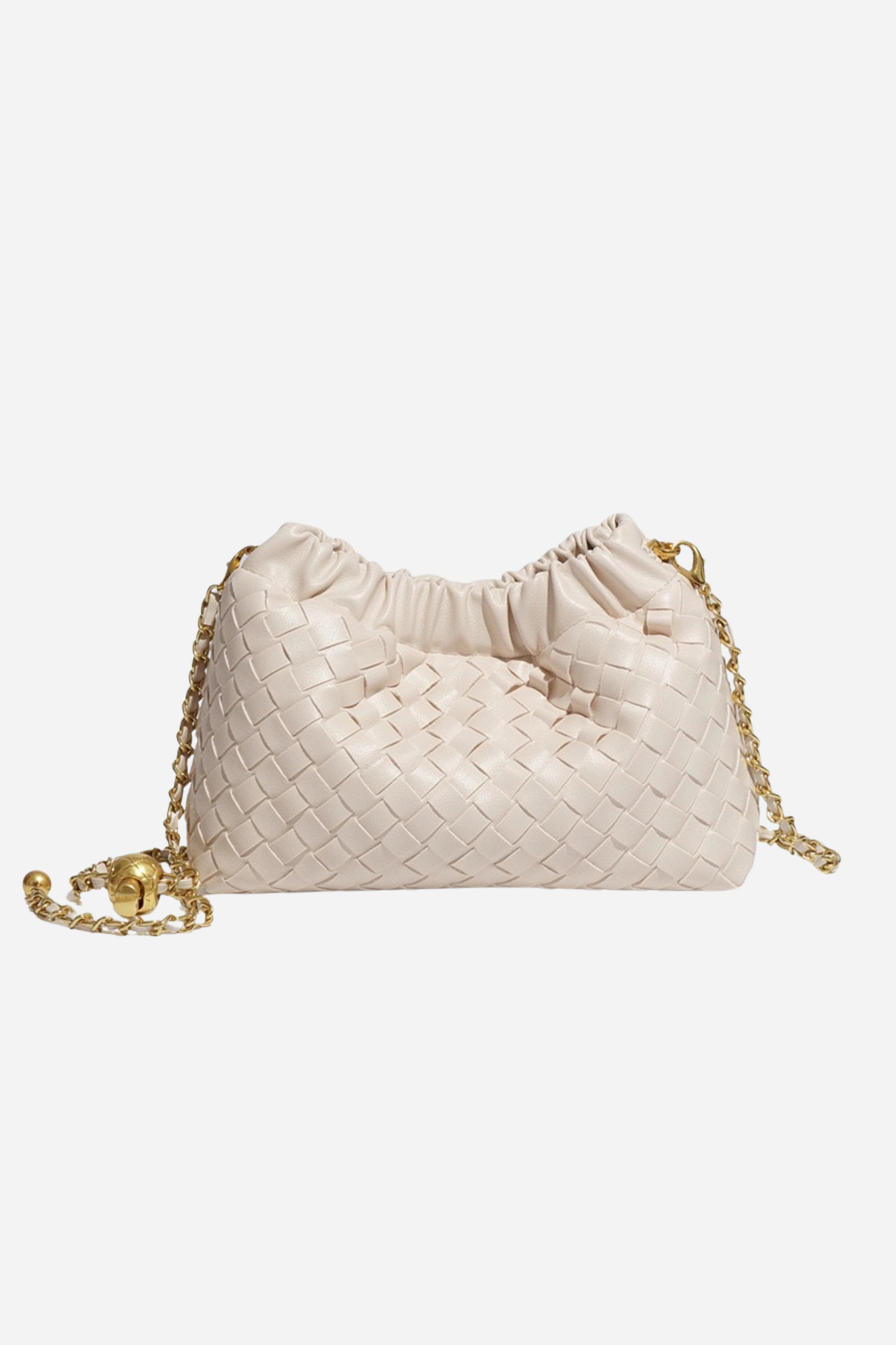 Cloud Woven Shoulder Bag - Cream