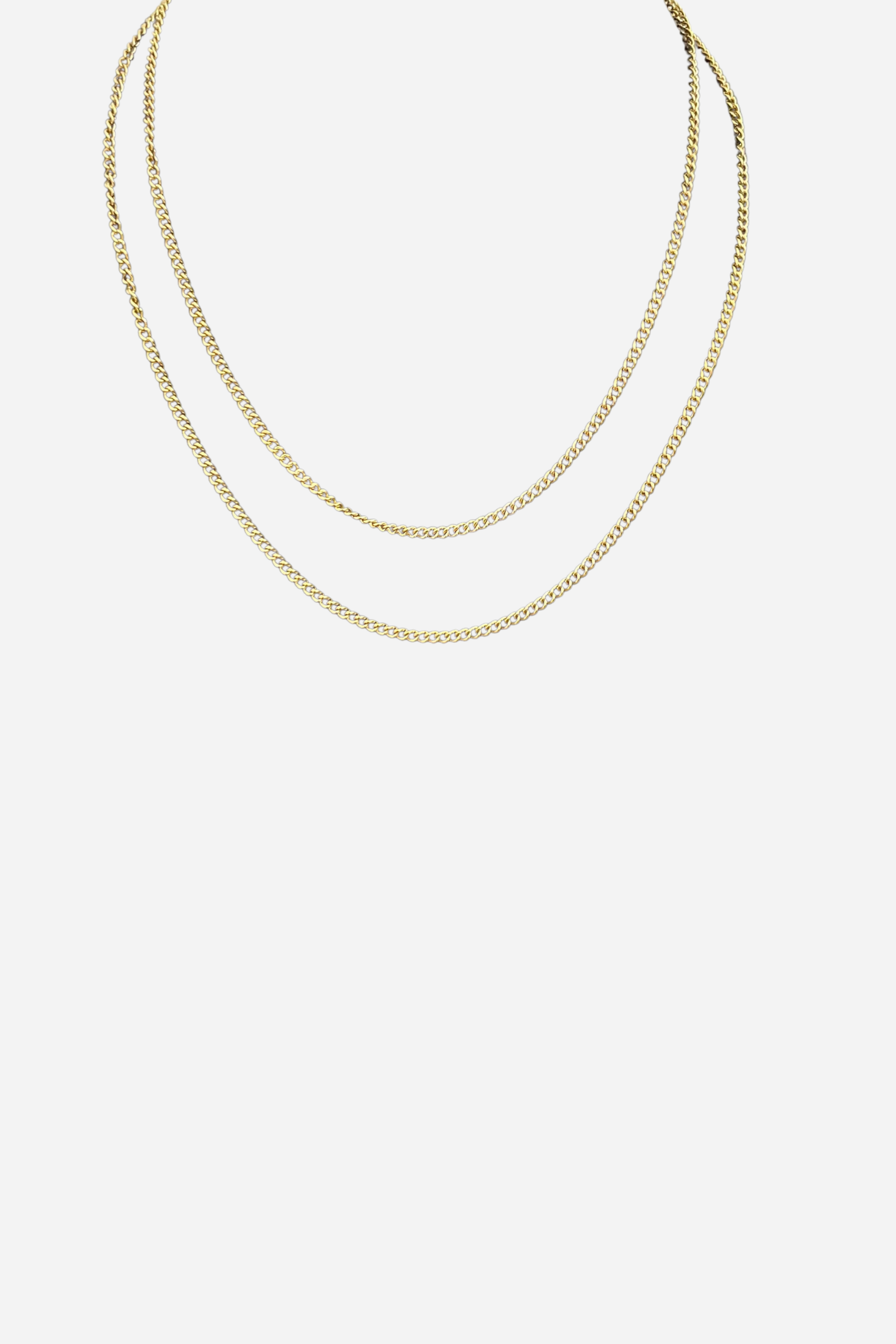 18K Becca Double Layer Chain Necklace
