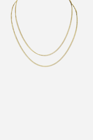 18K Becca Double Layer Chain Necklace