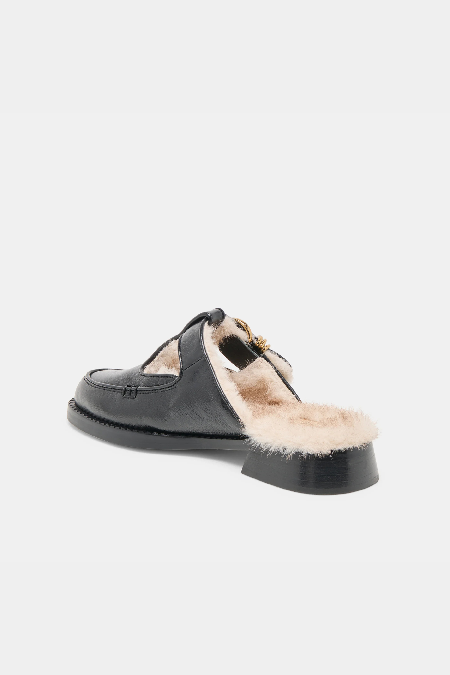 Dolce Vita Harlah Plush Mules - Black Leather