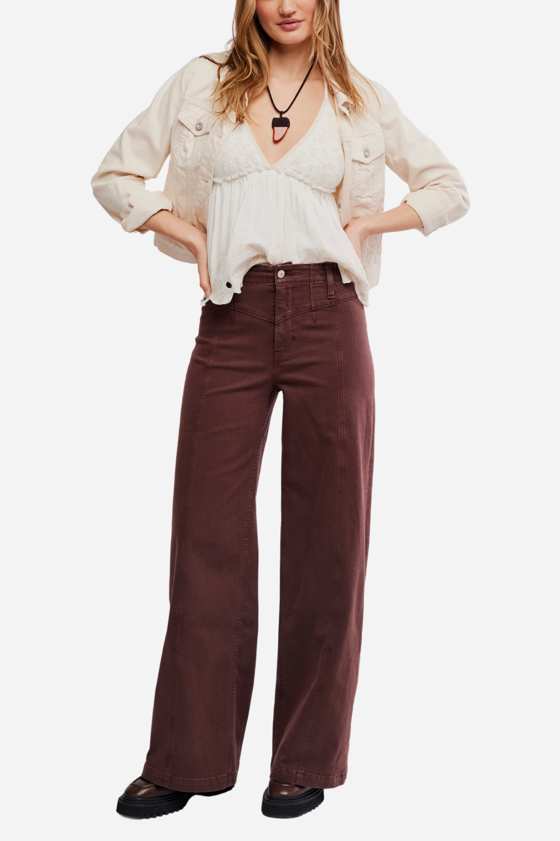 Free People - Libre Wide-Leg Jeans - Rum Running