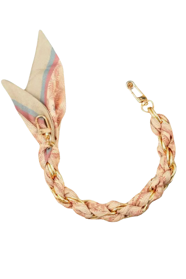 Gold Phone Chain - Cream Scarf