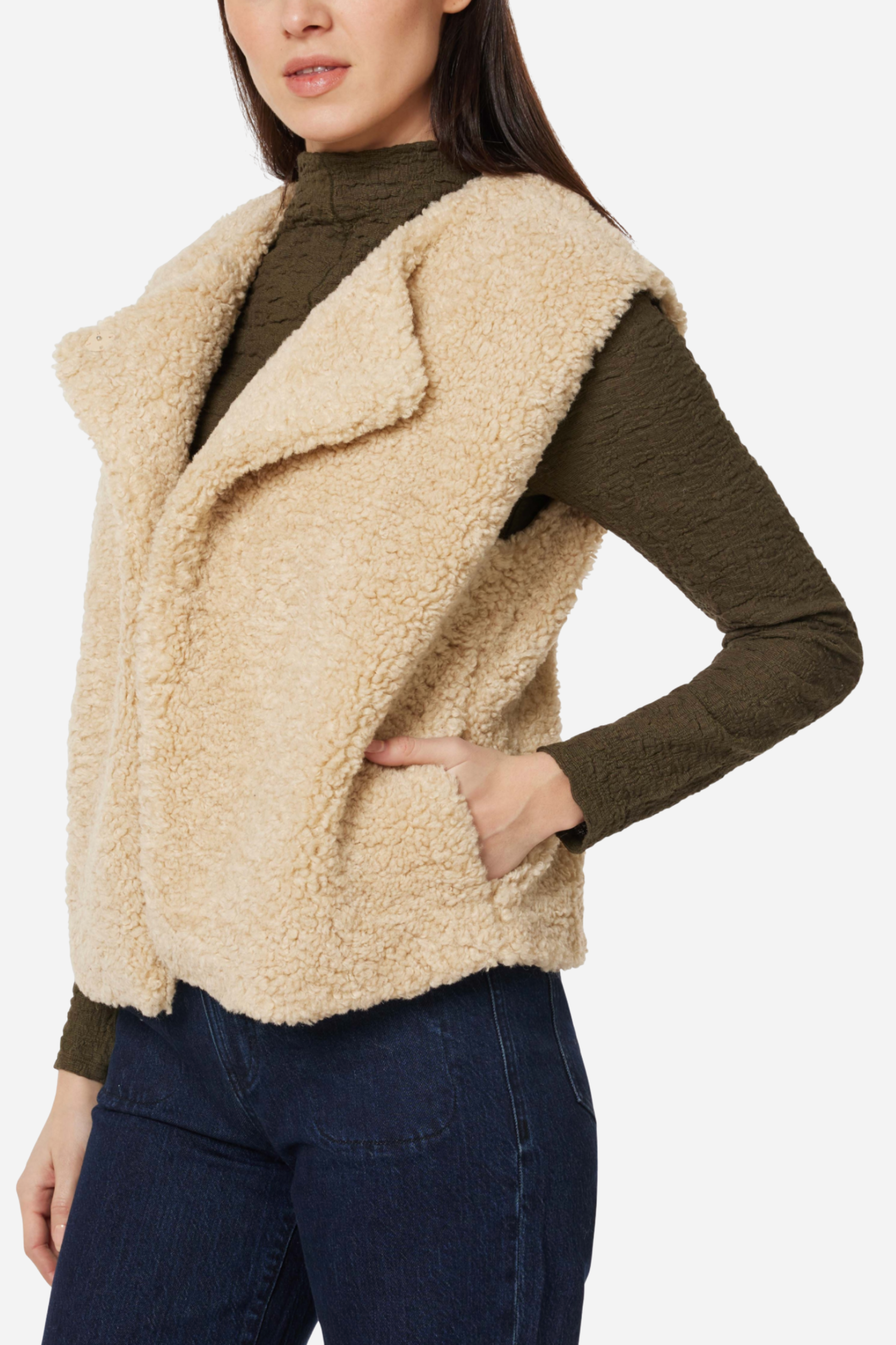 Habitual - Sherpa Vest - Tan