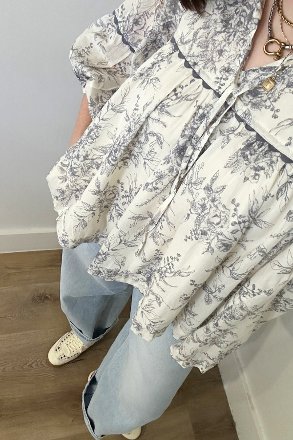 Floral Print Babydoll Top
