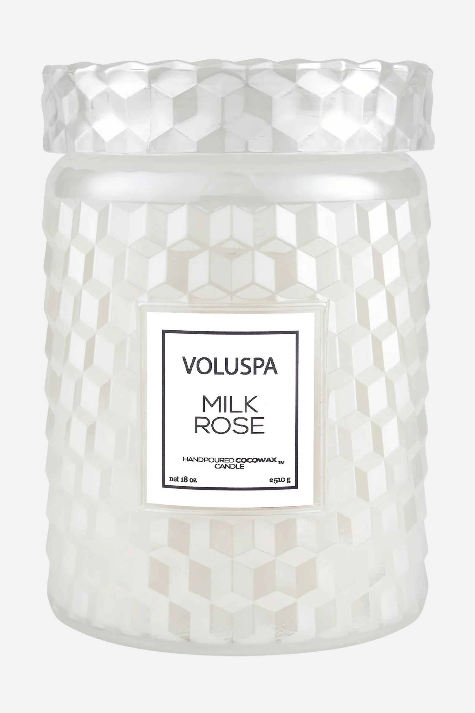 Voluspa Large Glass Jar Candle - 18 oz - Milk Rose