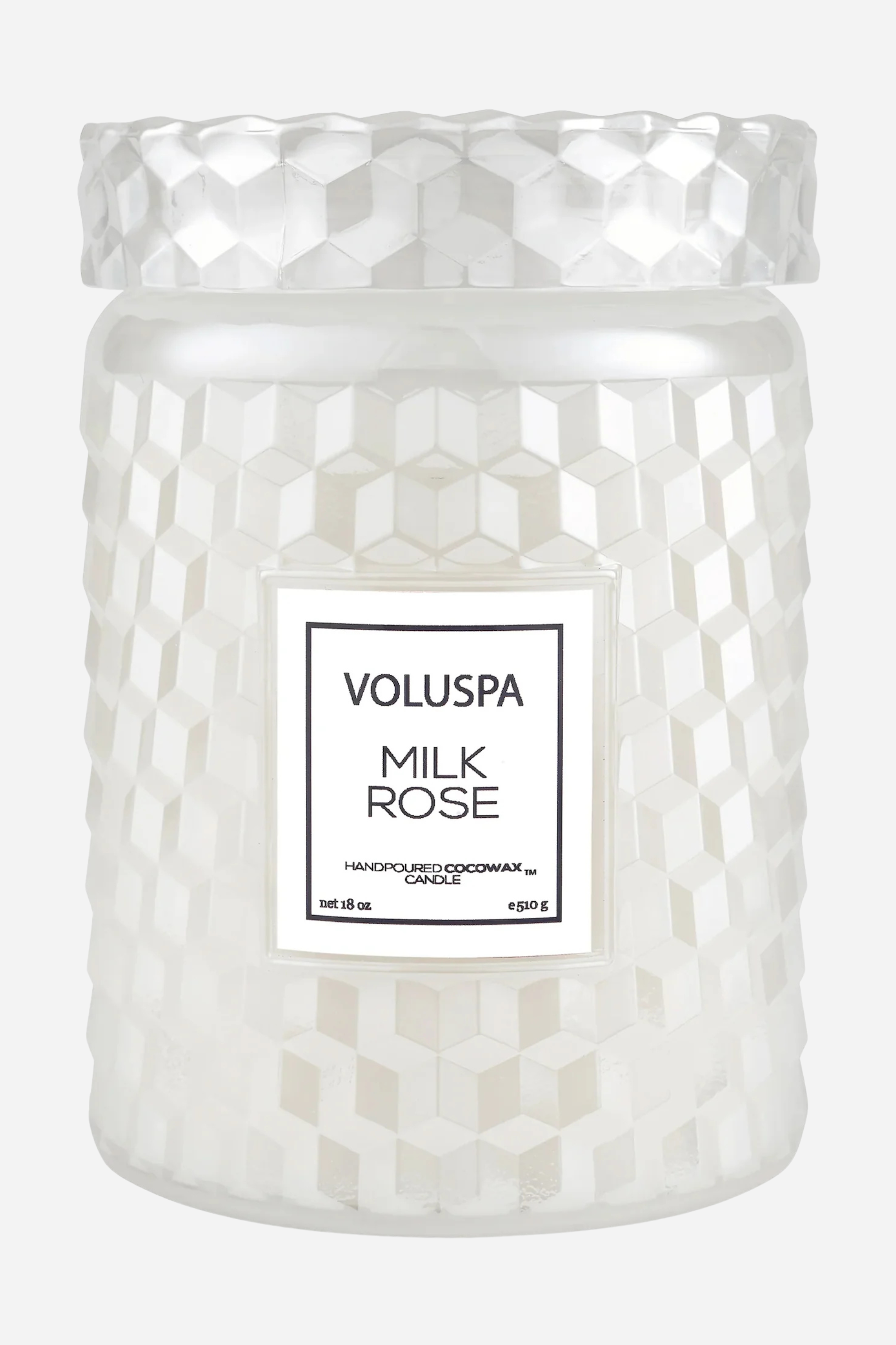 Voluspa Large Glass Jar Candle - 18 oz - Milk Rose