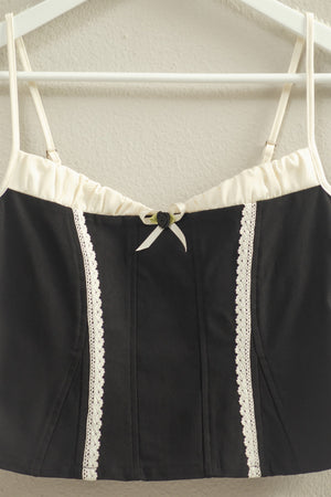 Gameday Lace Trim Corset Tank