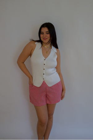Tatiana Collared Knit Vest