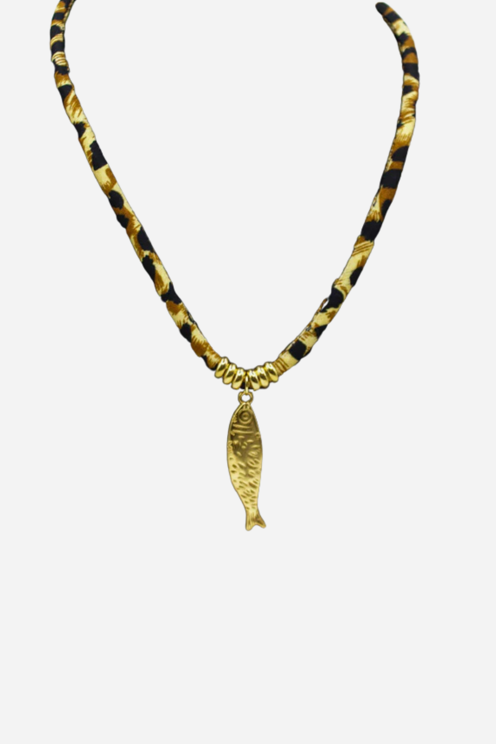 18K Fish Charm Statement Necklace