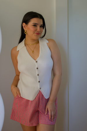 Tatiana Collared Knit Vest