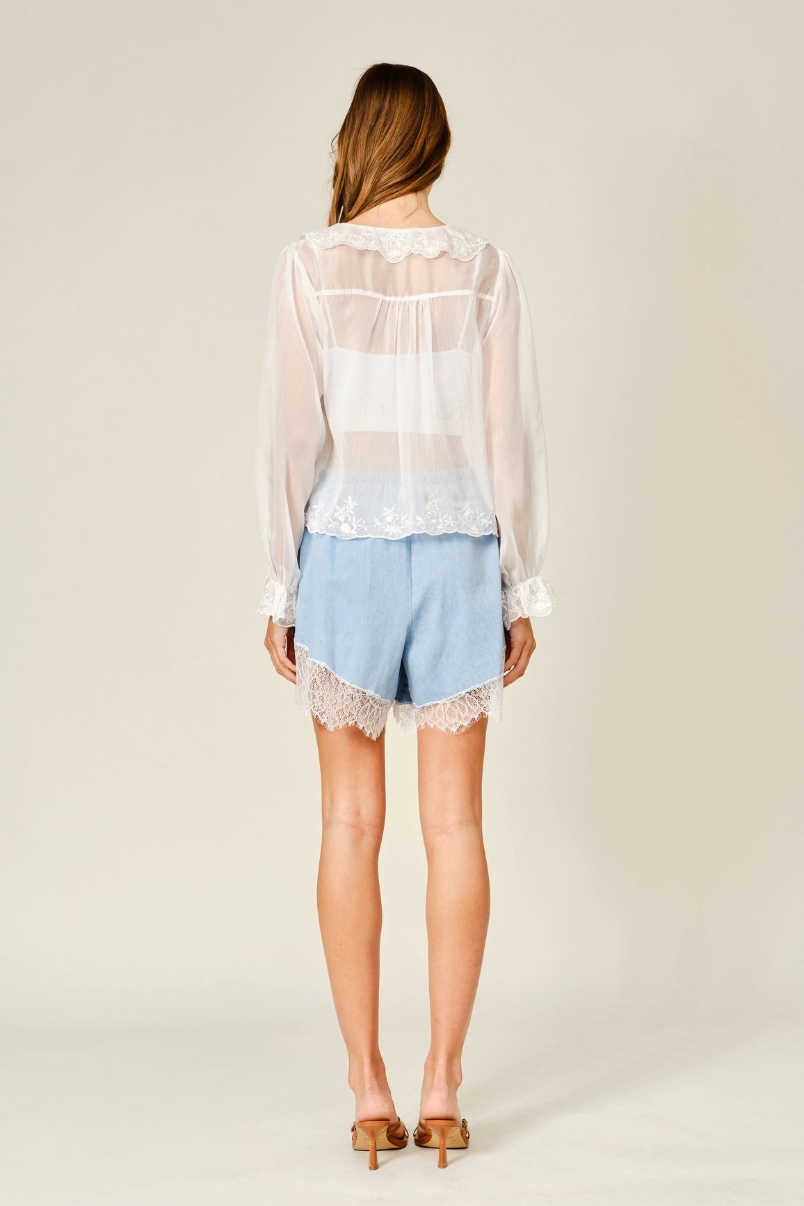 Embroidered Chiffon Blouse