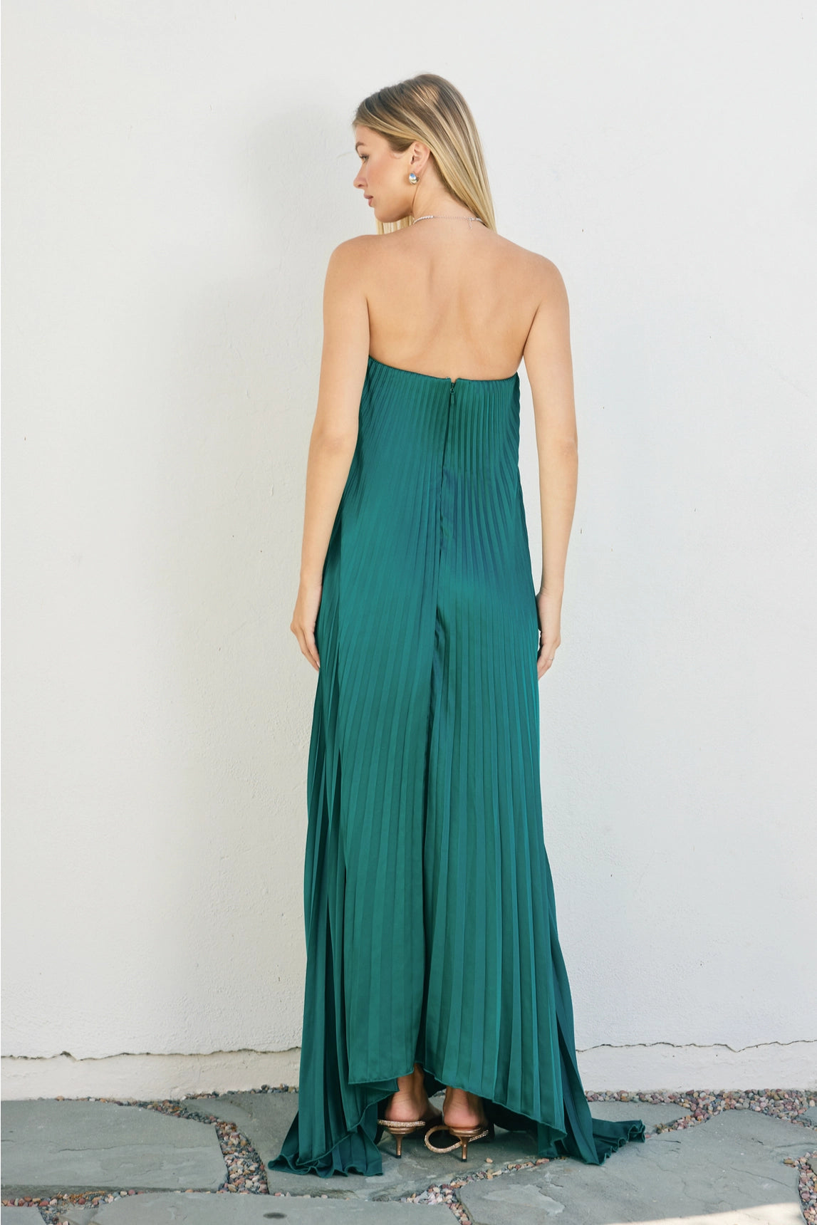 Moonglade Pleated Maxi Dress - Emerald