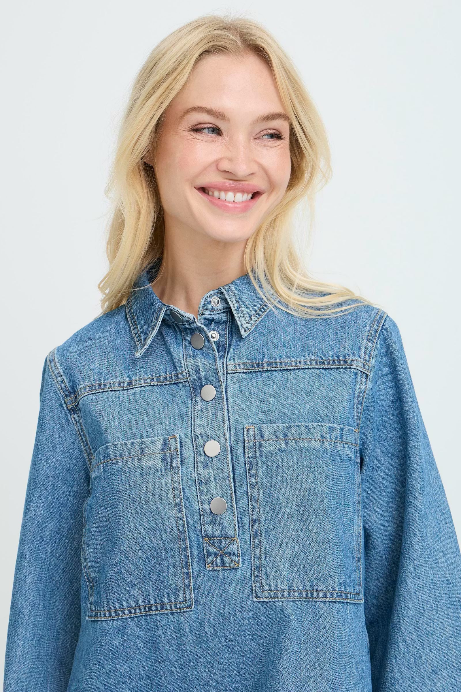 Bykacila Dress - Mid Blue Denim