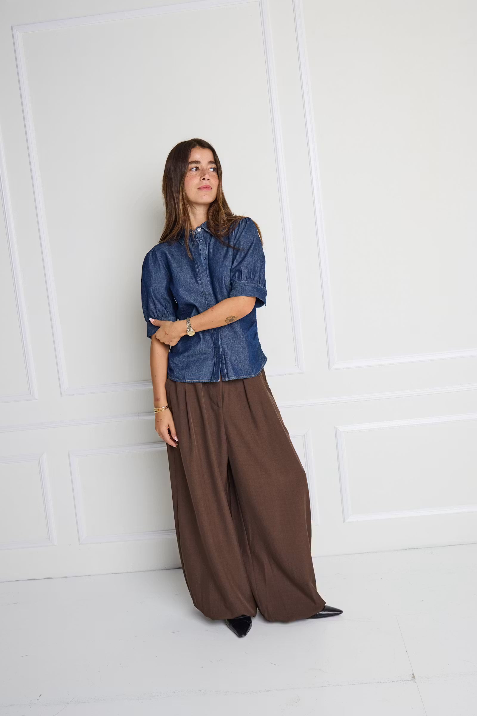 Ihfava Barrel Pants - Brown