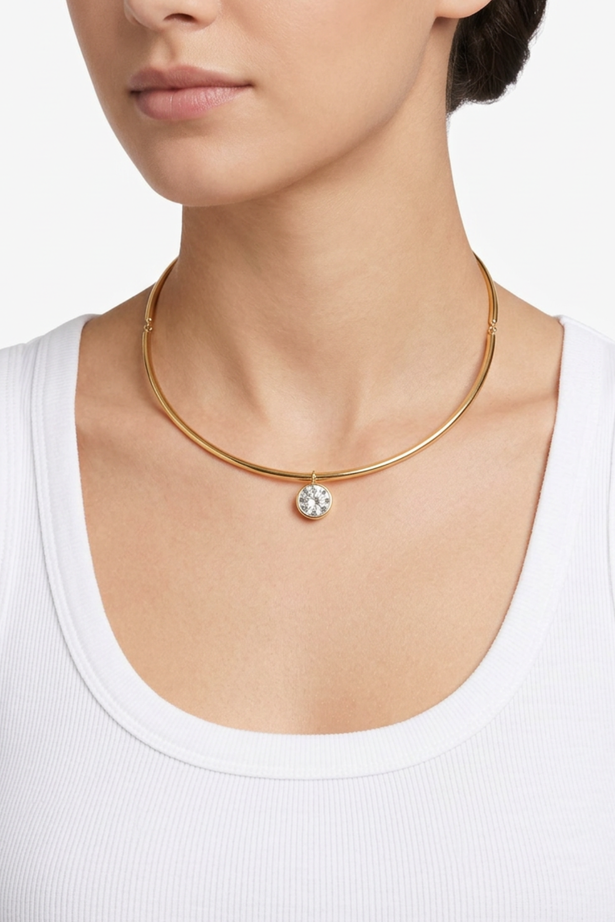 18K Round Diamond Necklace