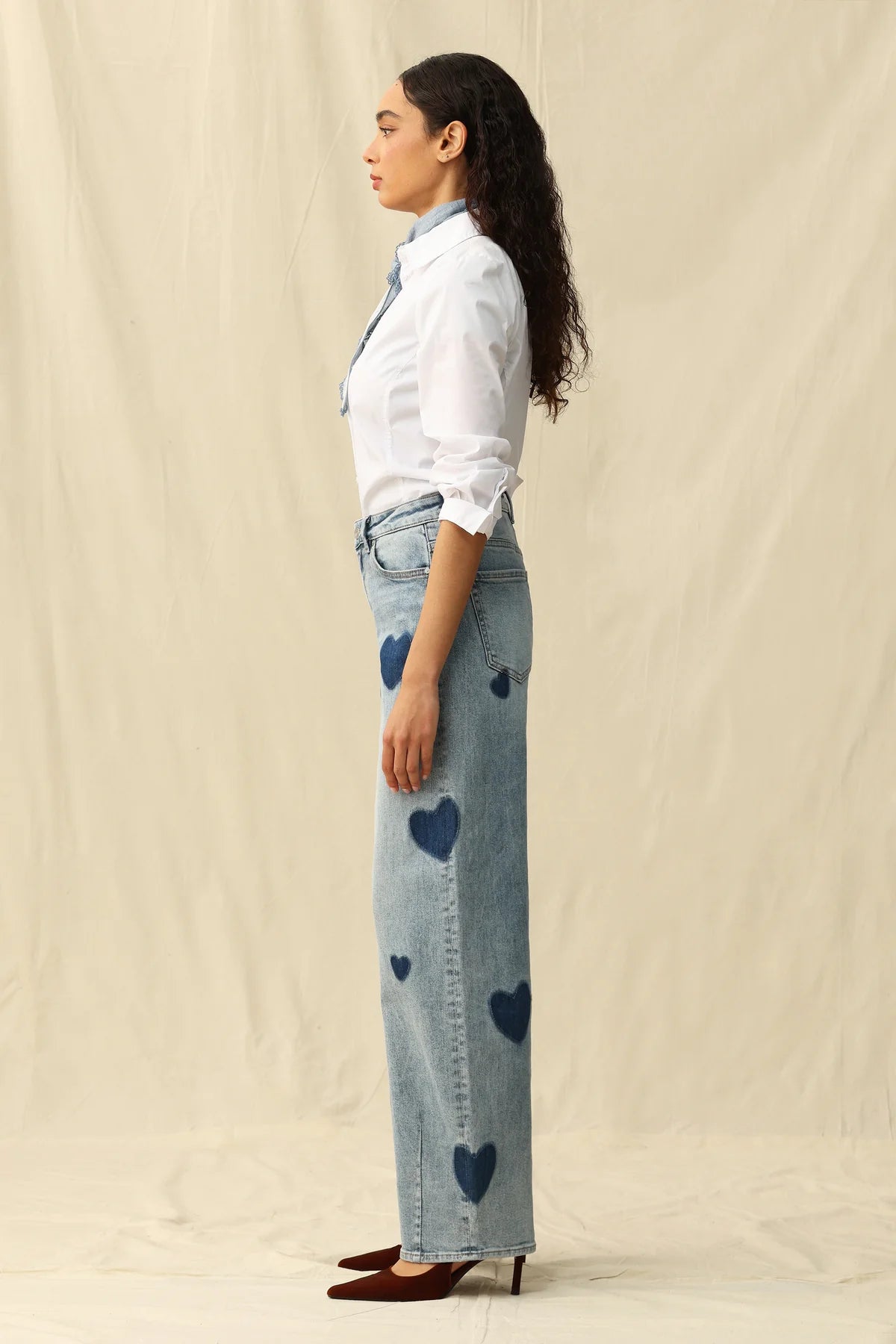 Rosalind High Rise Barrel Jeans - Blue Heart