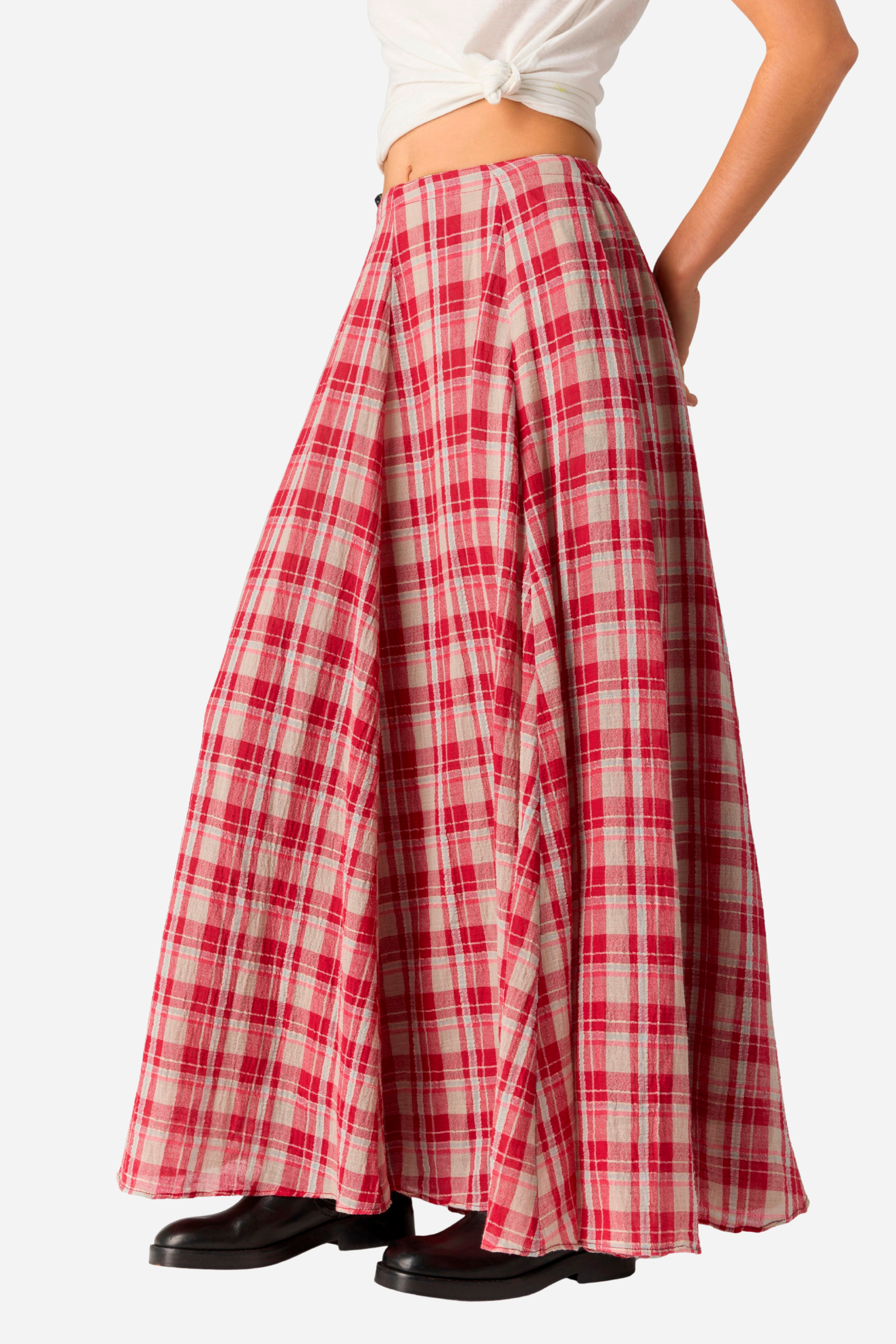 Free People - Ives Maxi Skirt - Cherry Combo
