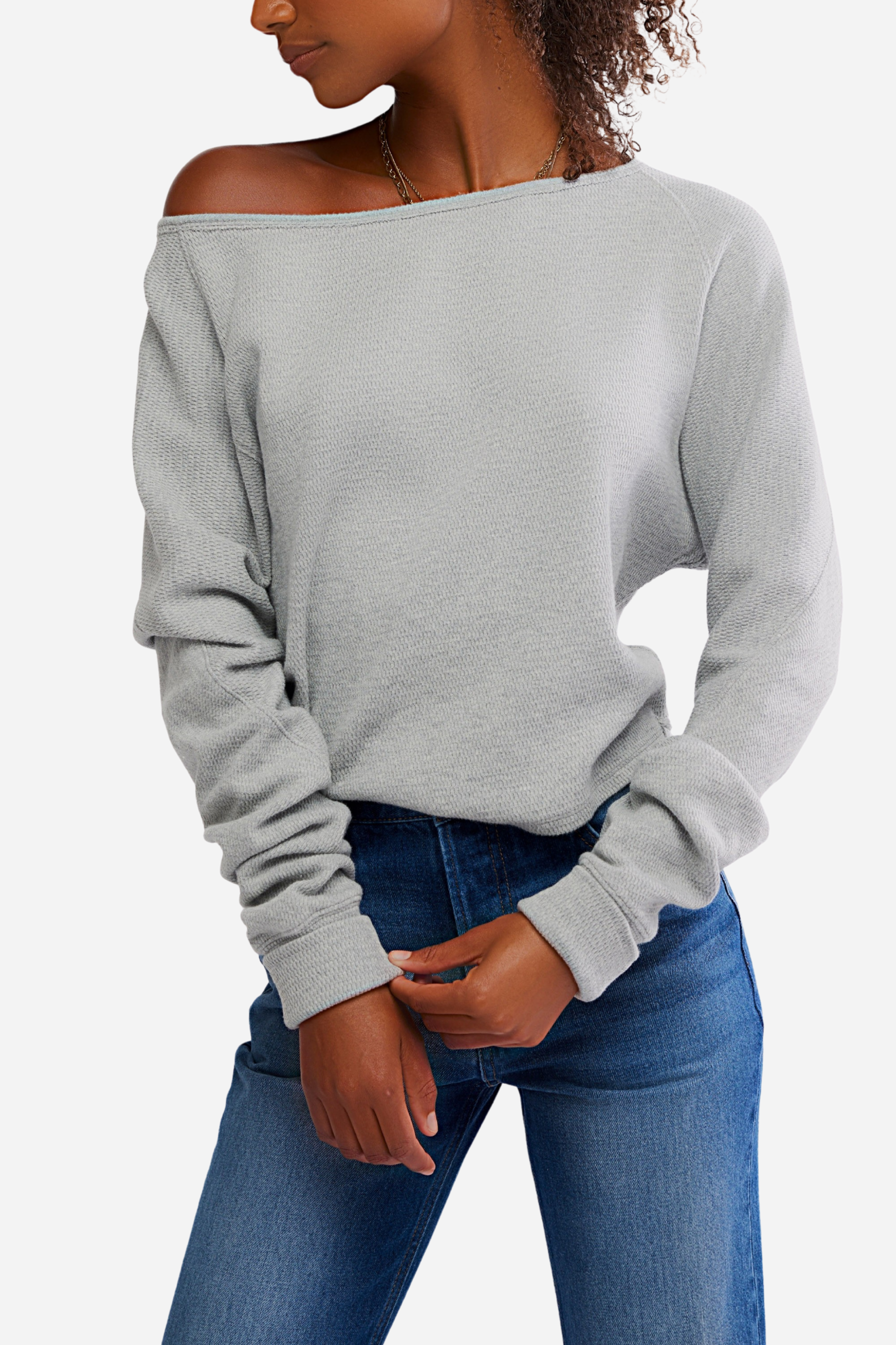Free People Jess Long Sleeve - Heather Grey