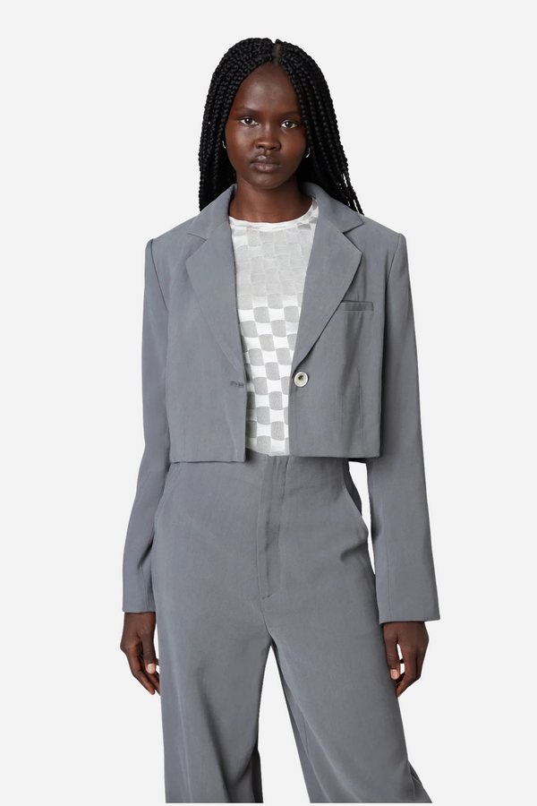 2plan Le Berry Mac crop blazer グレー M Cropped Blazer - Maude