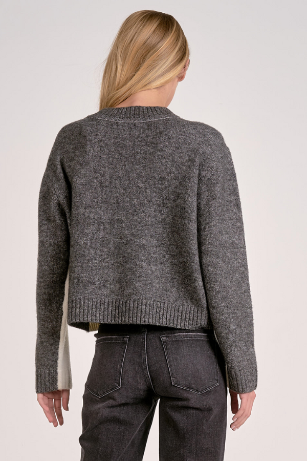 Colorblock Cropped Sweater