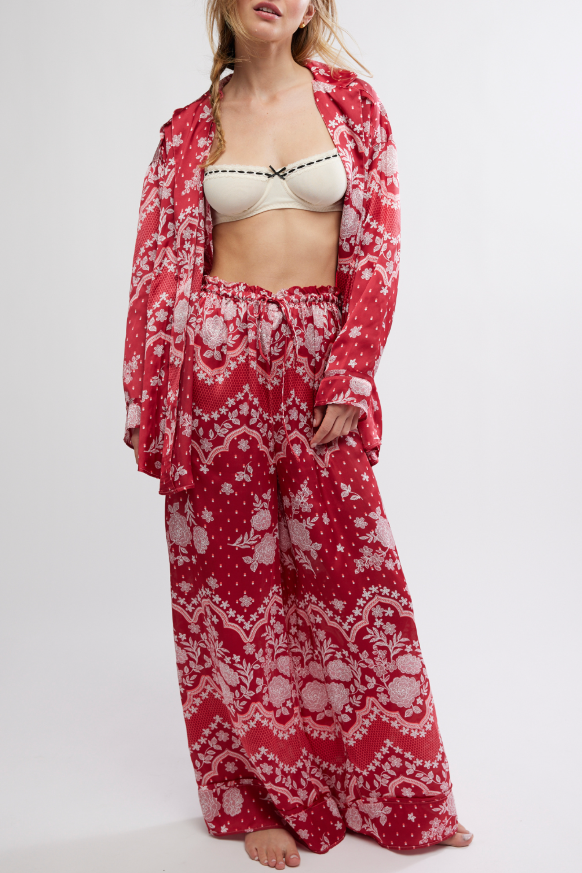 Free People Dreamy Days Pajama Set - Cherry Combo