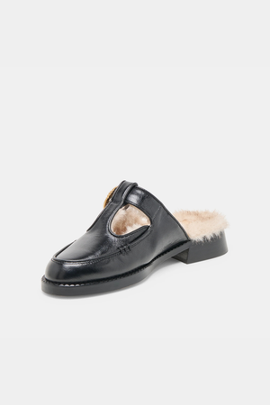 Dolce Vita Harlah Plush Mules - Black Leather