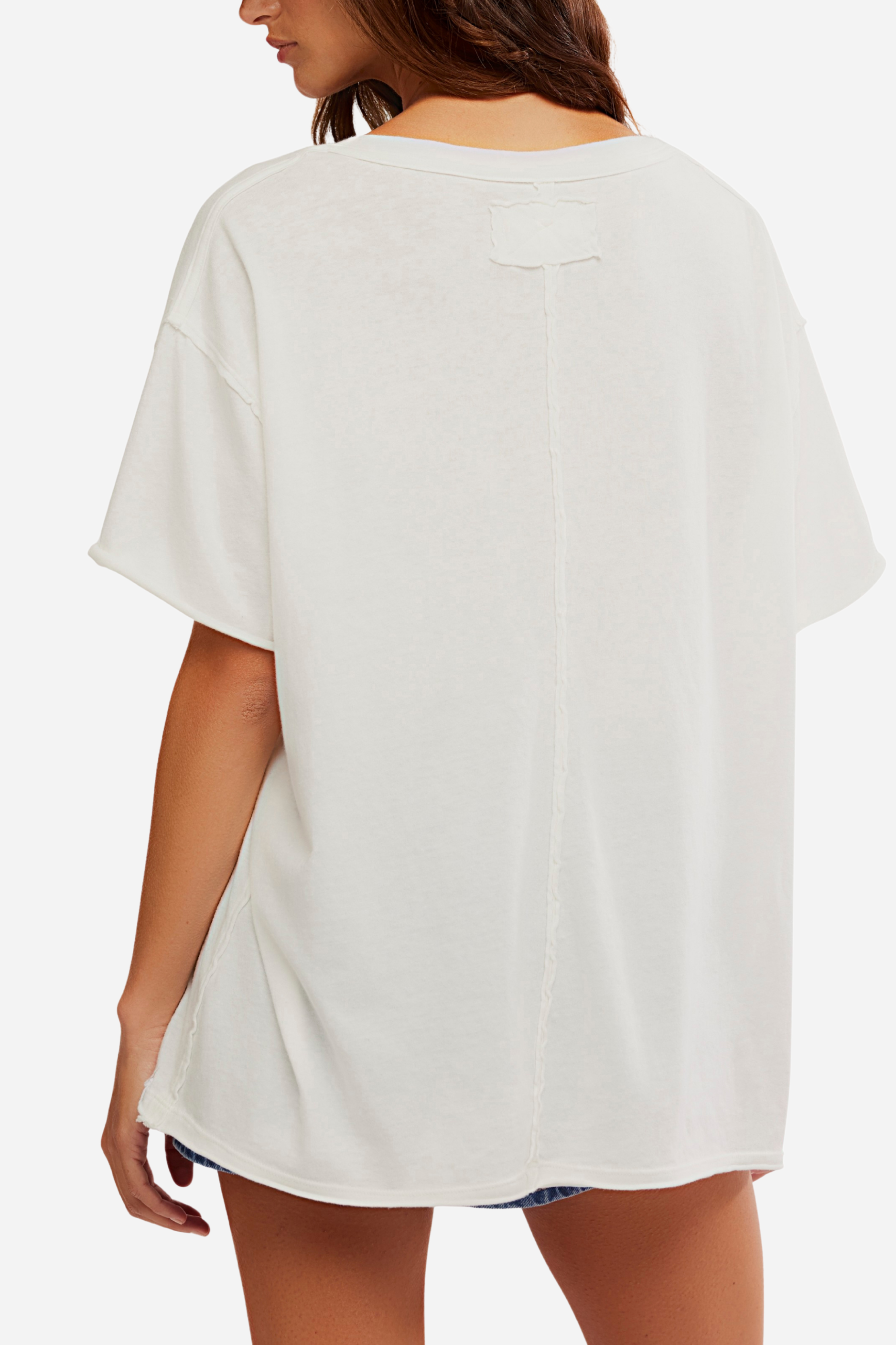 Free People Nina V Neck Tee - Ivory