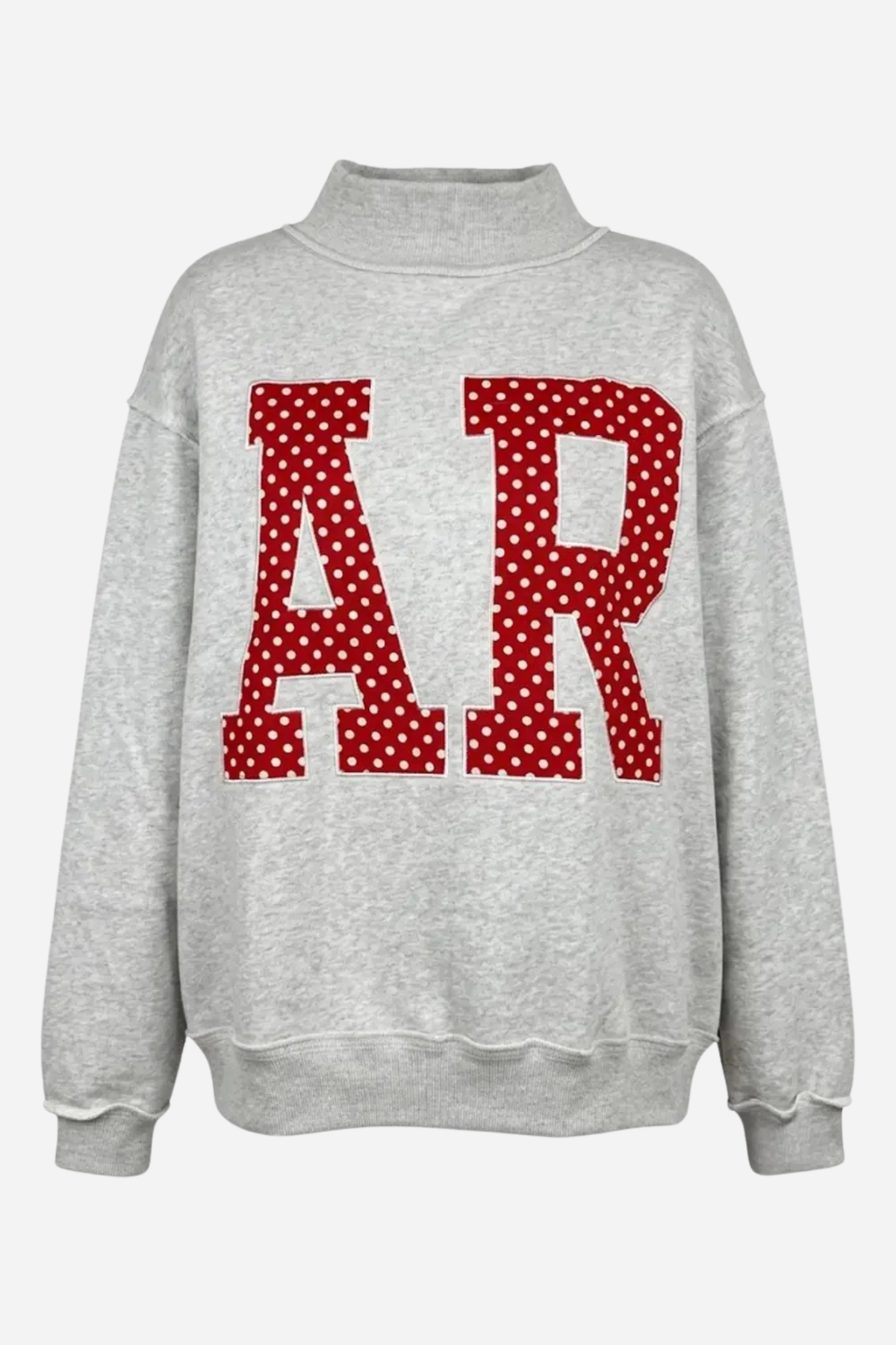 "AR" Polka Dot Mock Neck Sweatshirt