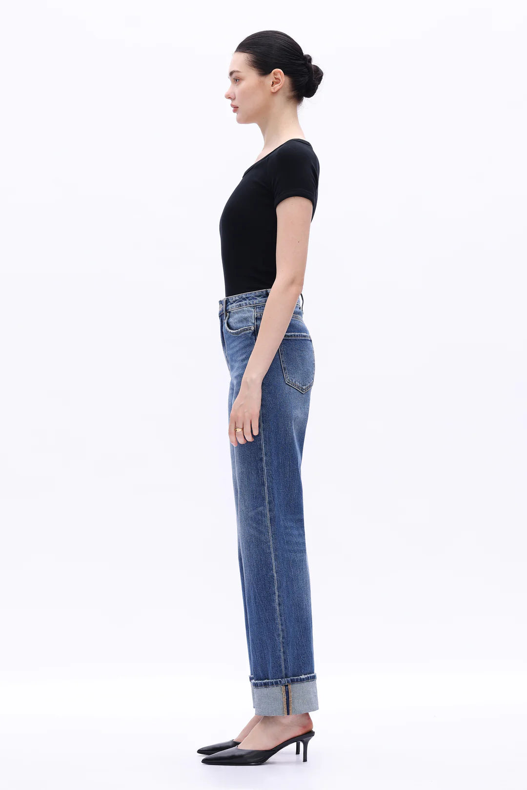 High Rise Straight Leg Jeans - Retro Dark Blue