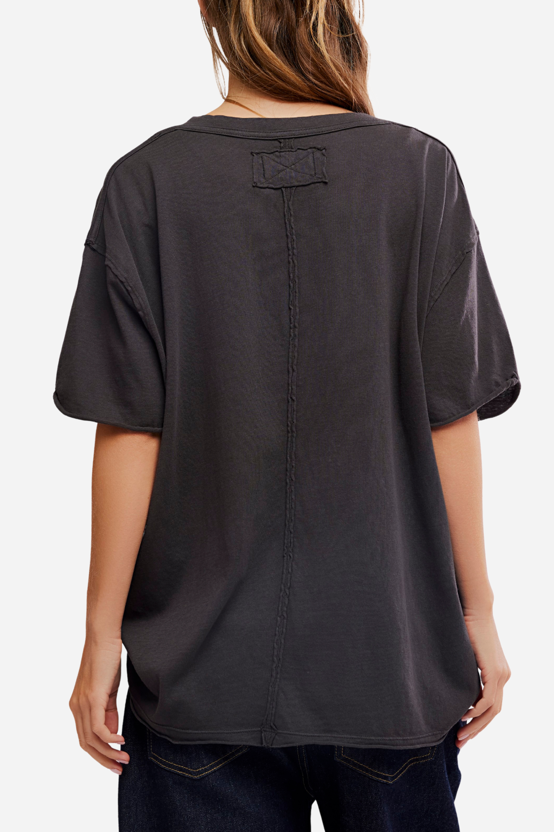 Free People Nina V-Neck Tee - Black