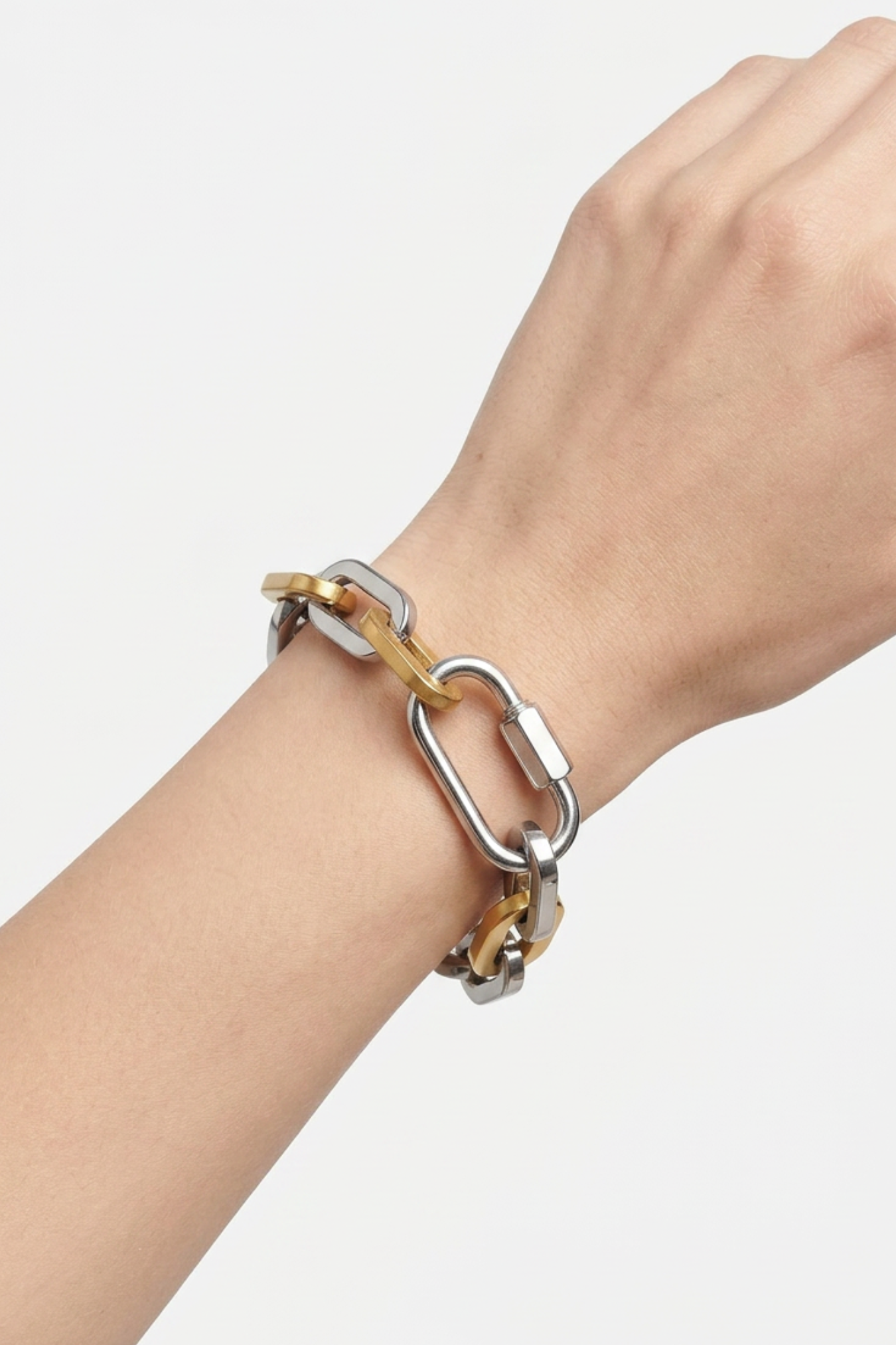 18K Eliana Thick Chain Bracelet - Mixed Metal