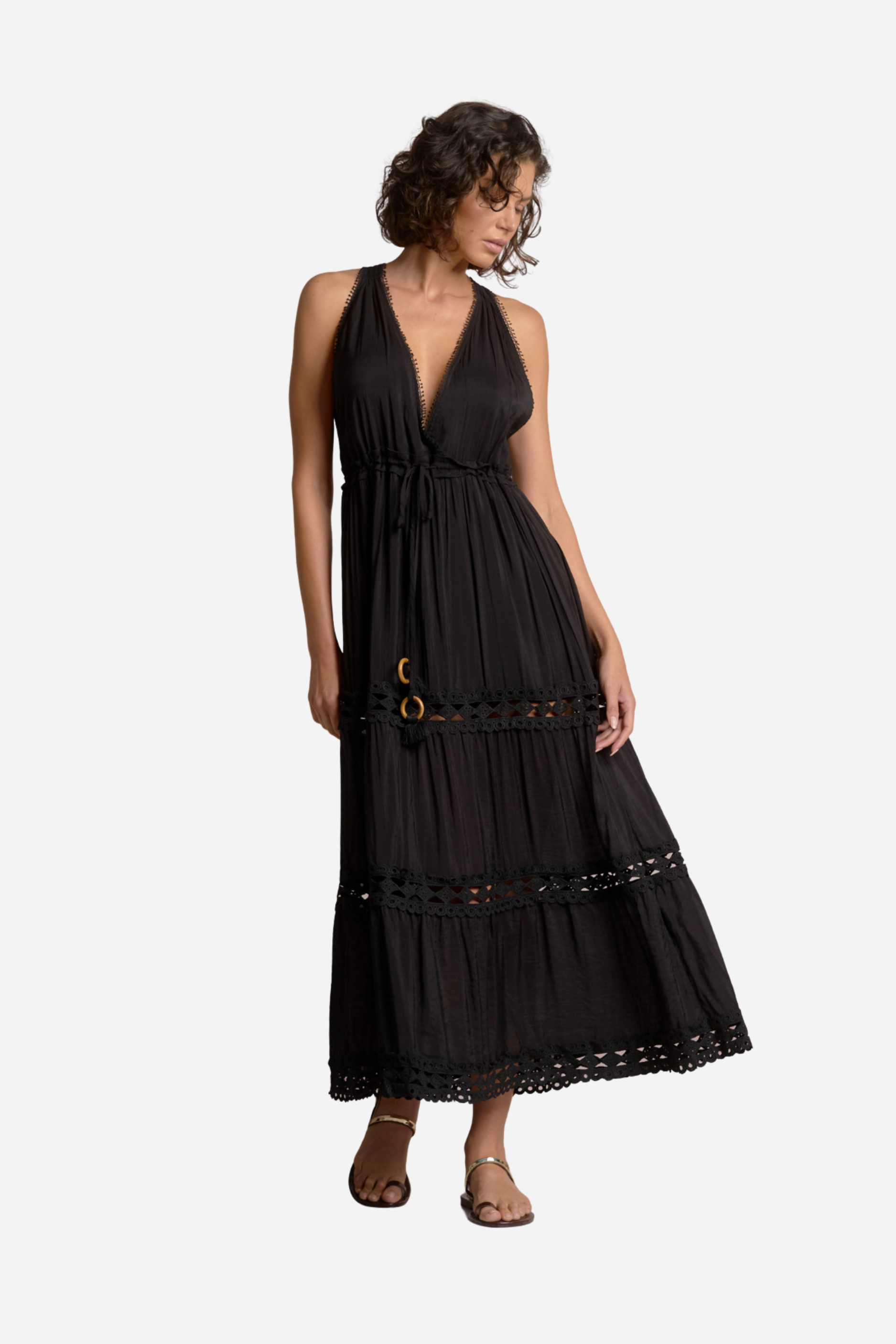 Torey Halter Neck Maxi Dress - Black