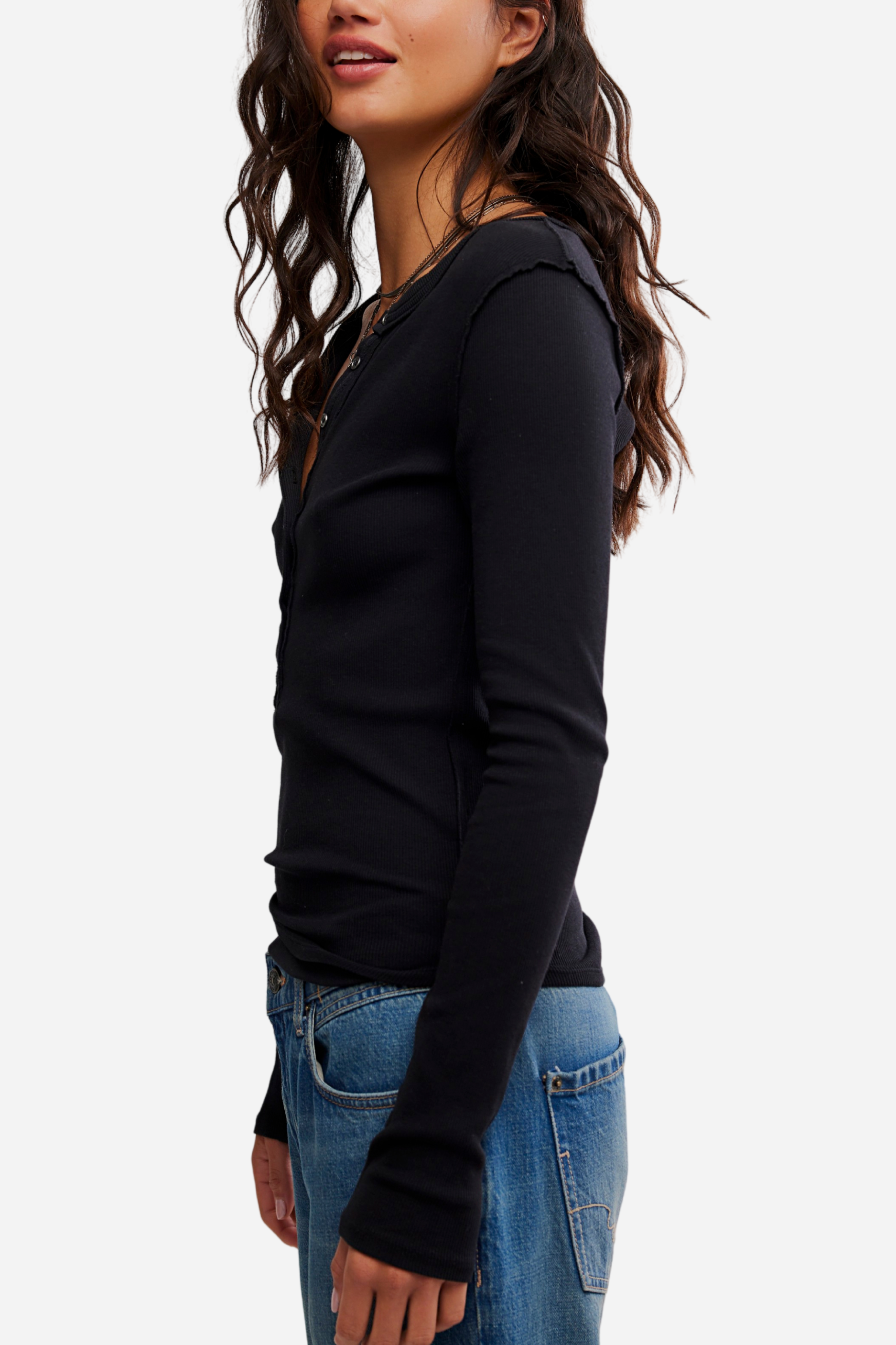 Free People Jamie Henley Top - Pitch Black