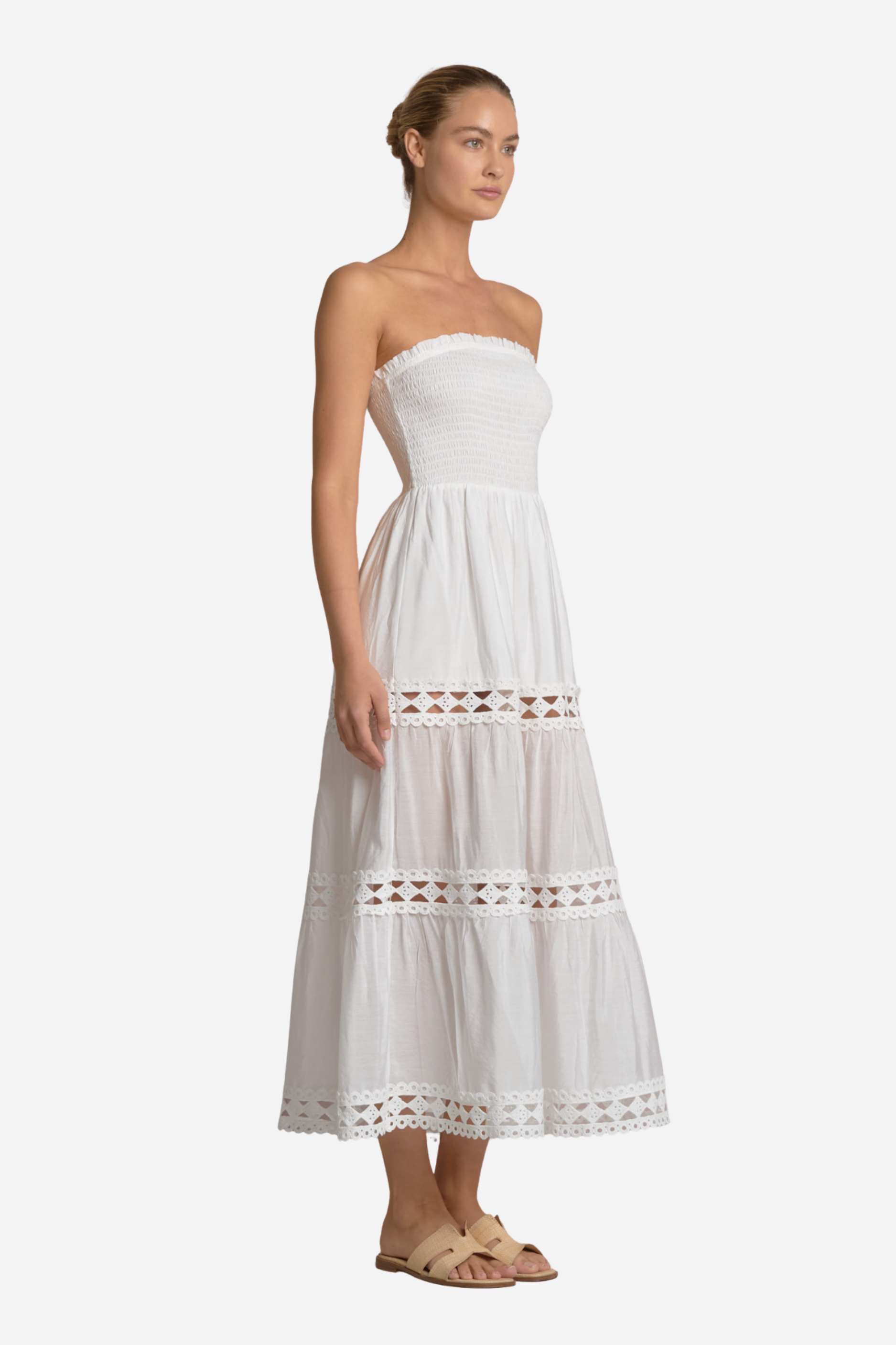 Brady Strapless Maxi Dress - White