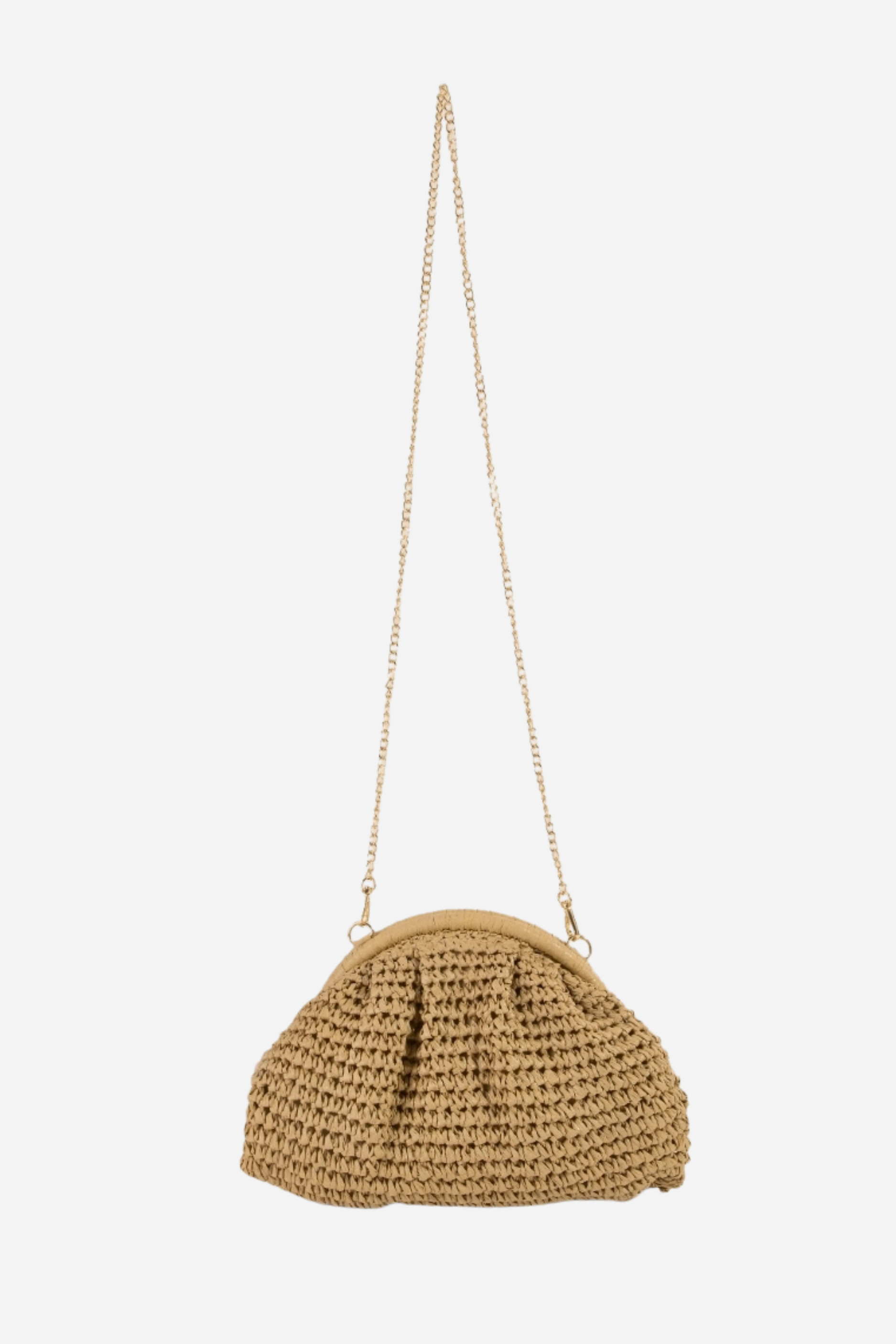 Straw Clutch - Khaki