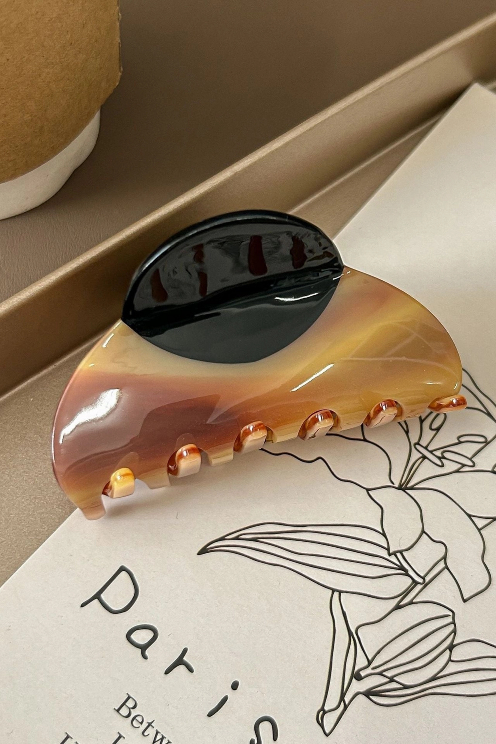 Vintage Hair Clips - Coffee