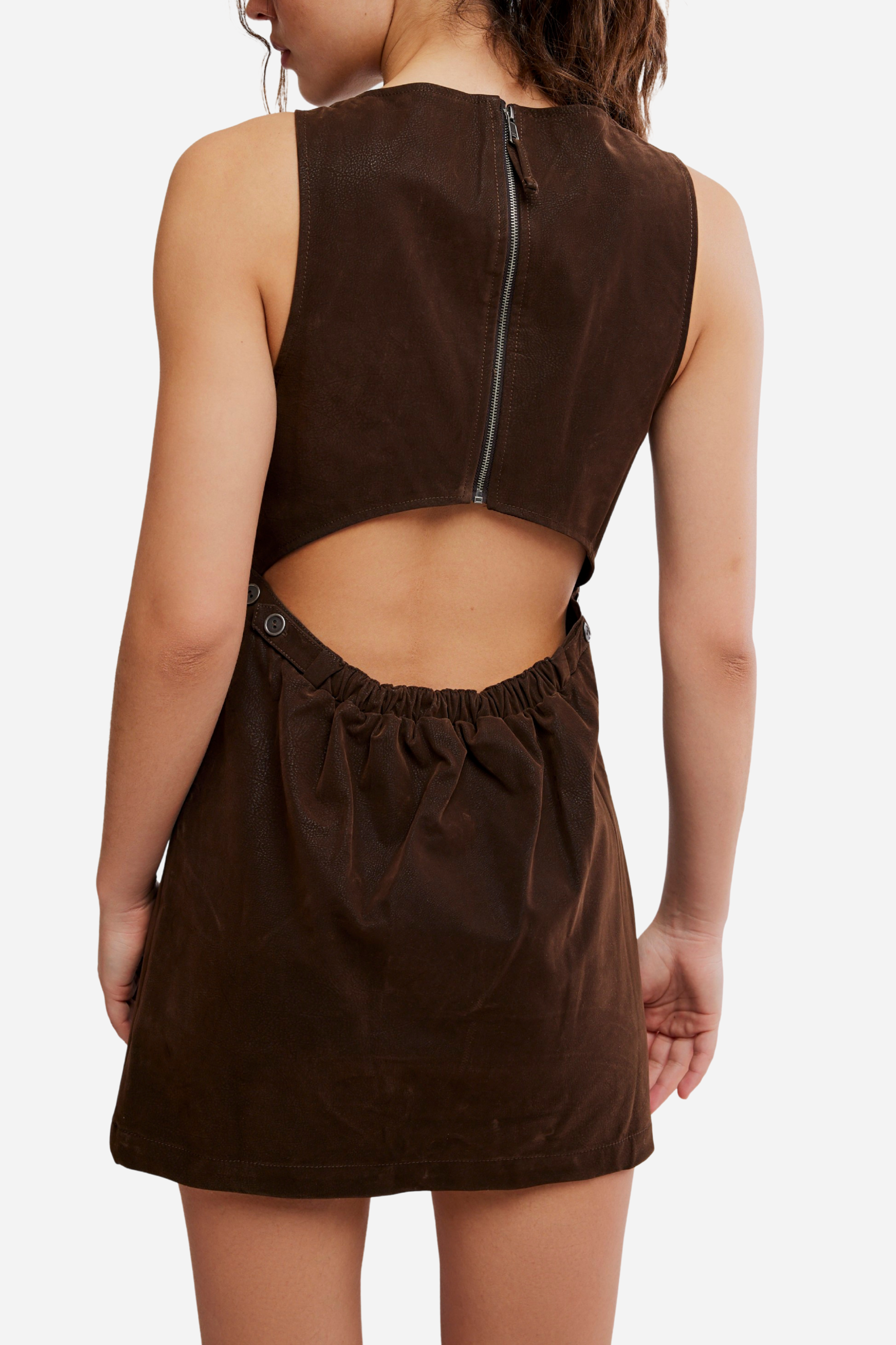 Free People Atlas Suede Mini - Chocolate Brown