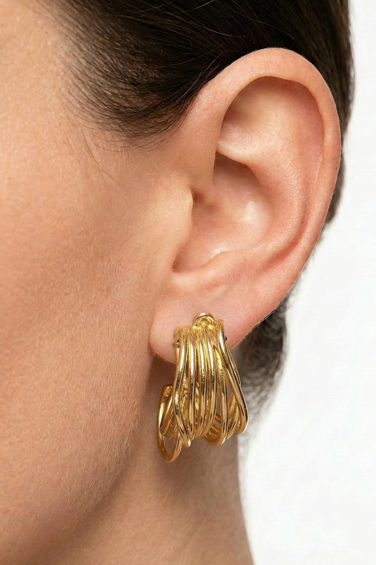 18K Mary Statement Hoop Earrings