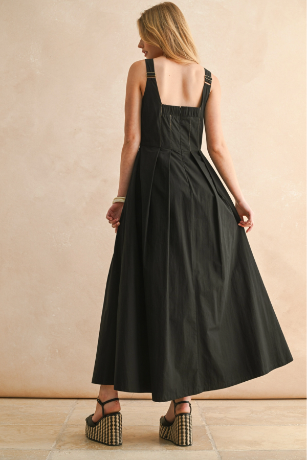 Stitch Detail Pleated Dress