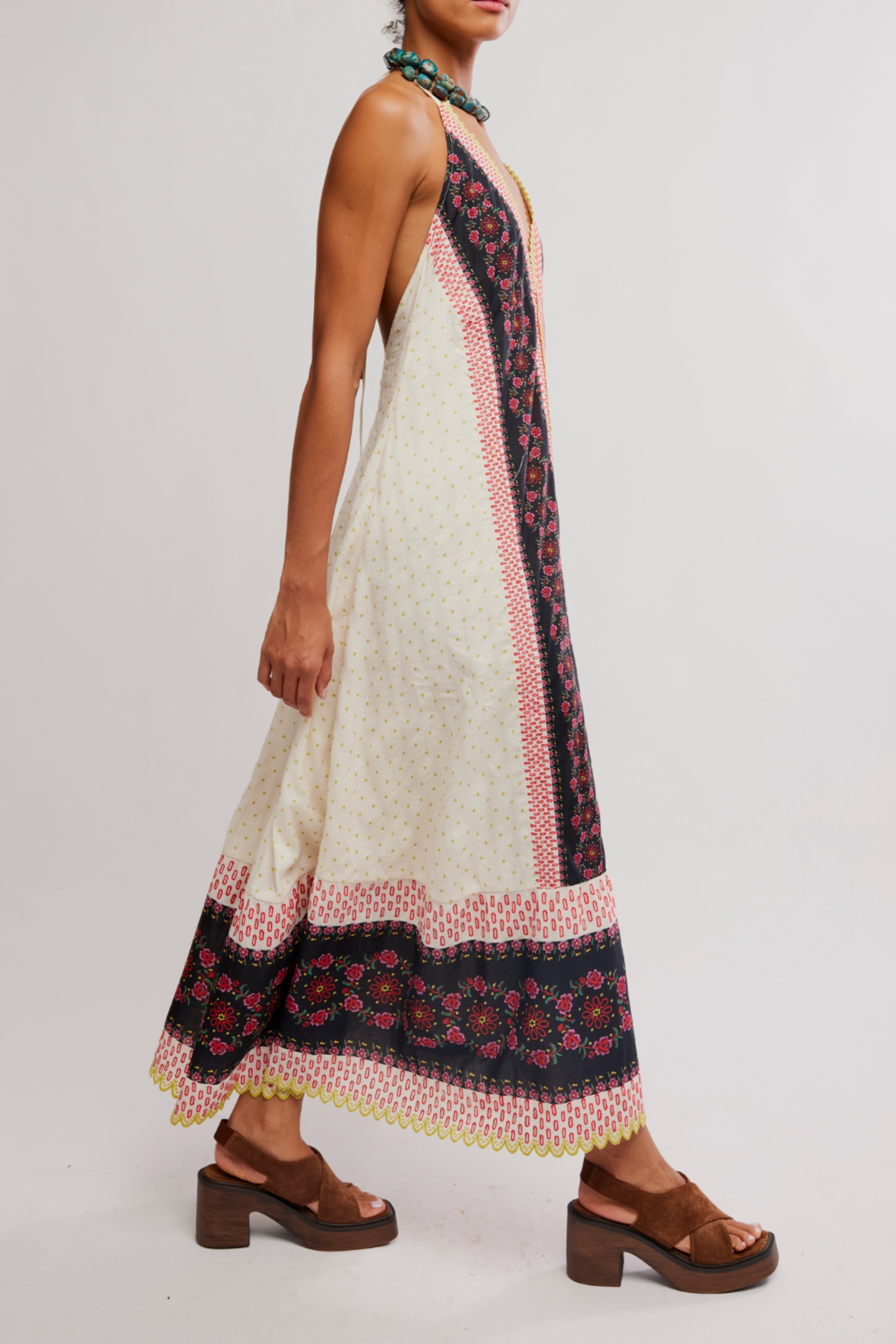 Free People Cubana Maxi Dress - Ivory Combo
