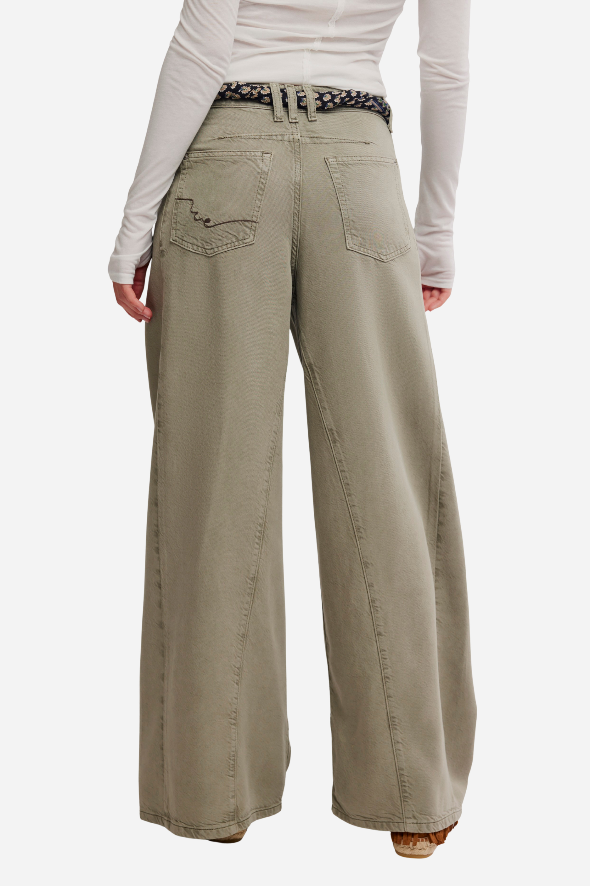 Free People - Haven Baggy Wide-Leg Jeans - Seagrass