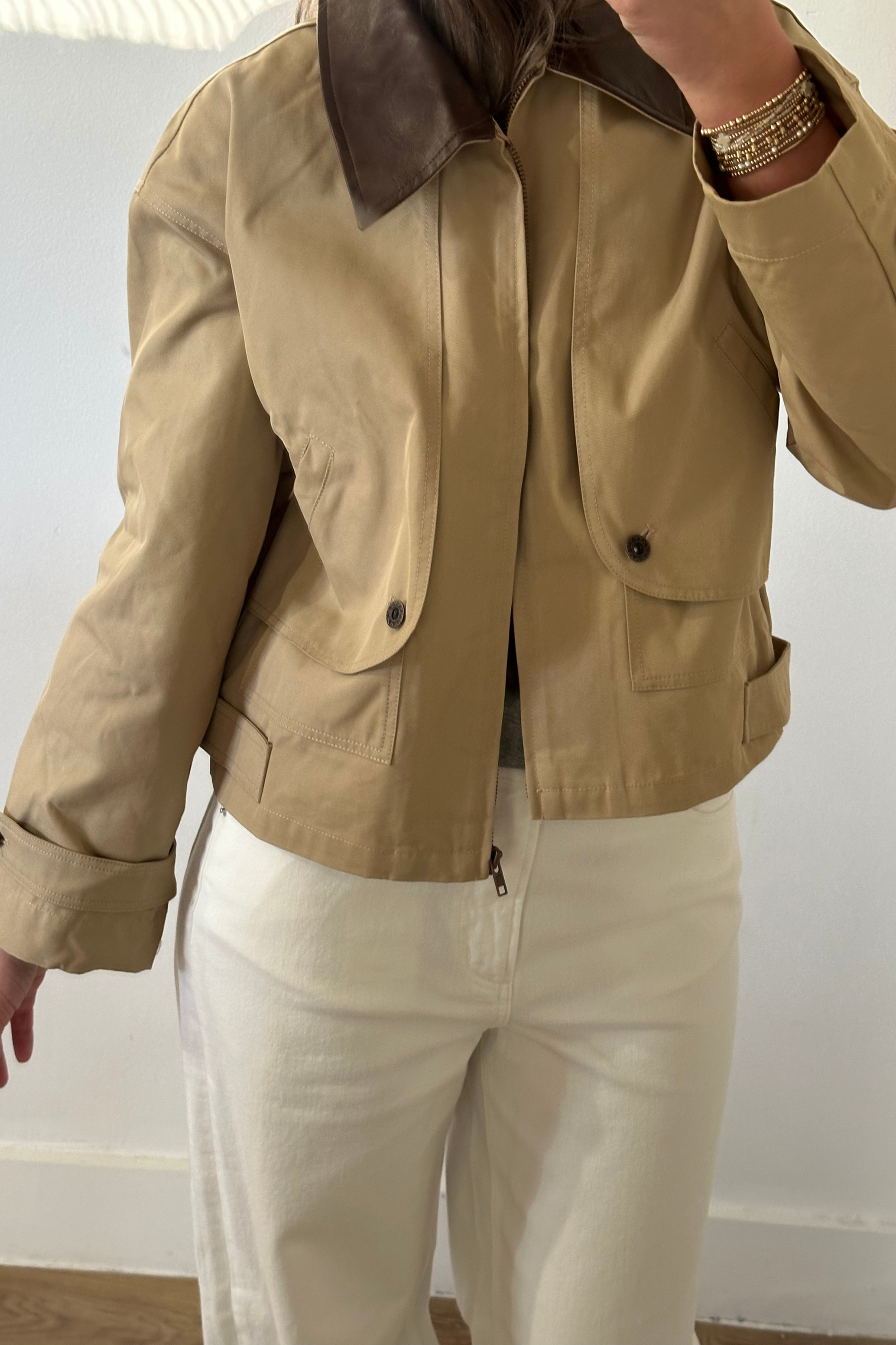 Cropped Trench Jacket - Camel