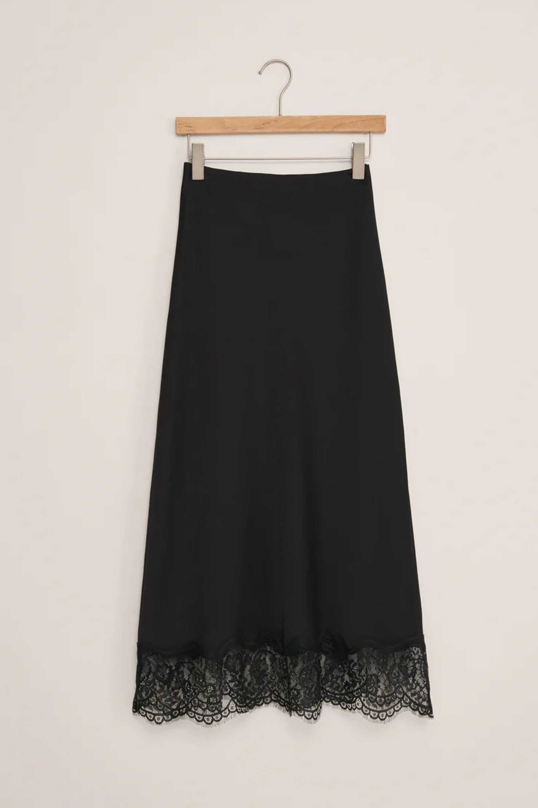 Cinder Lace Midi Skirt - Black