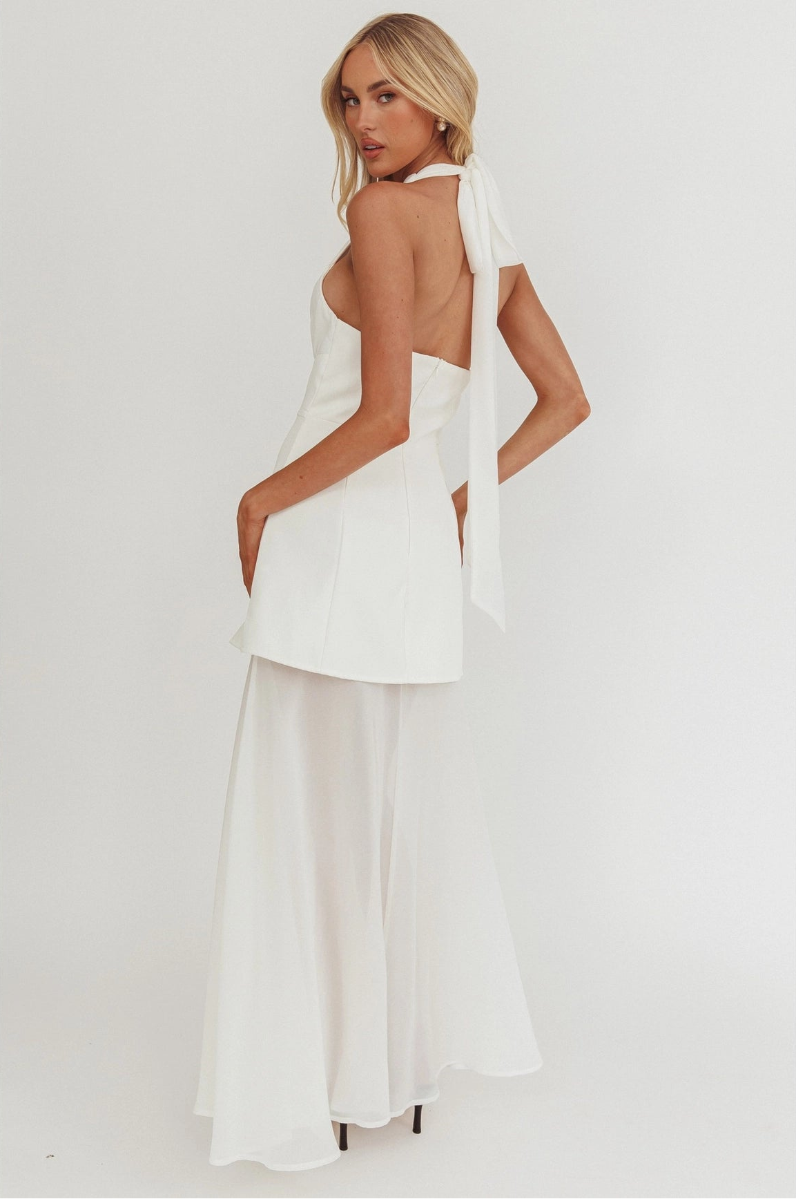 Halter Neck Bodice Maxi Dress