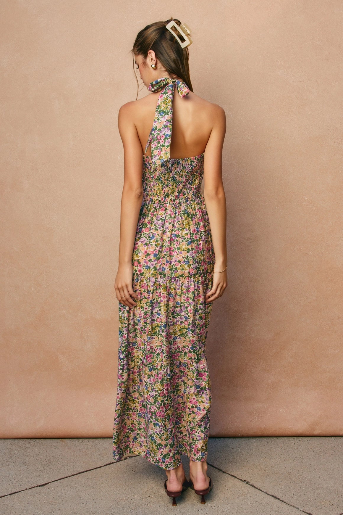 Morning Glory Halter Neck Maxi Dress