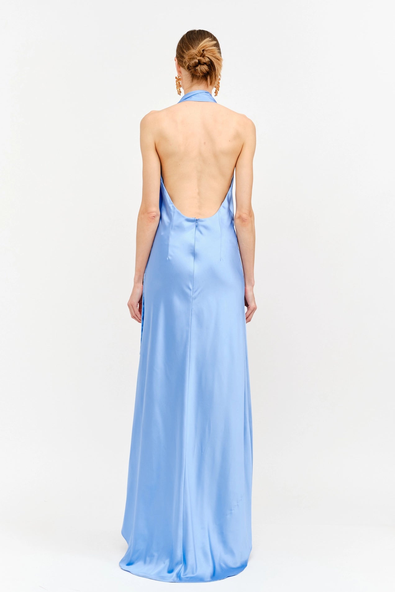 Posy Satin Halter Neck Dress