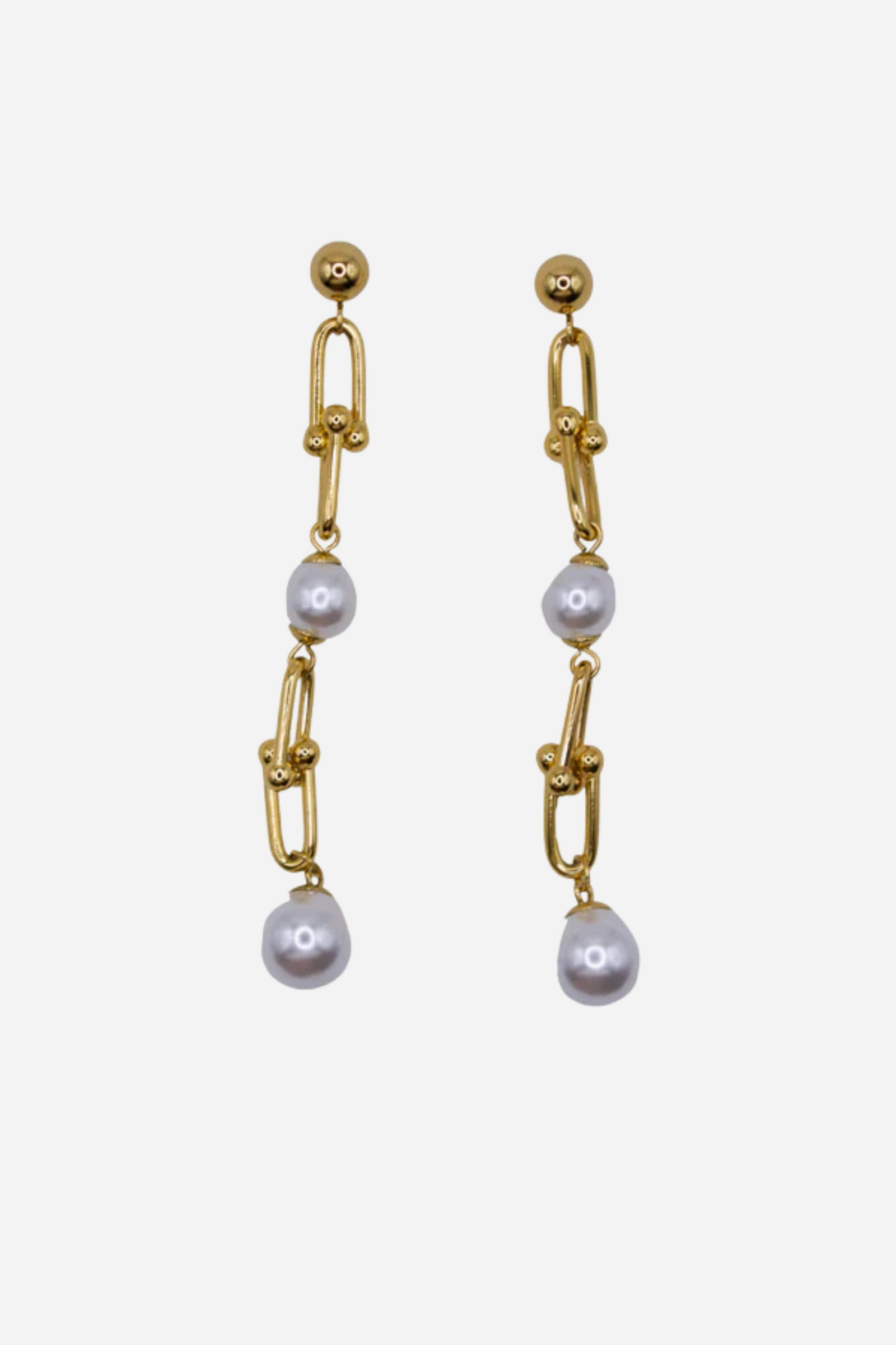 18K Pearl Chain Earrings